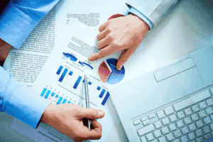 Business dashboard showing procurement analytics